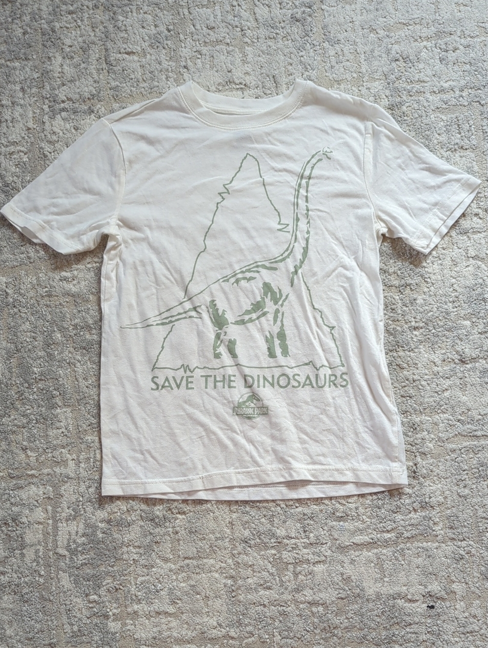Jurassic World White Dinosaur Graphi Short-Sleeve Tee Size 10/12